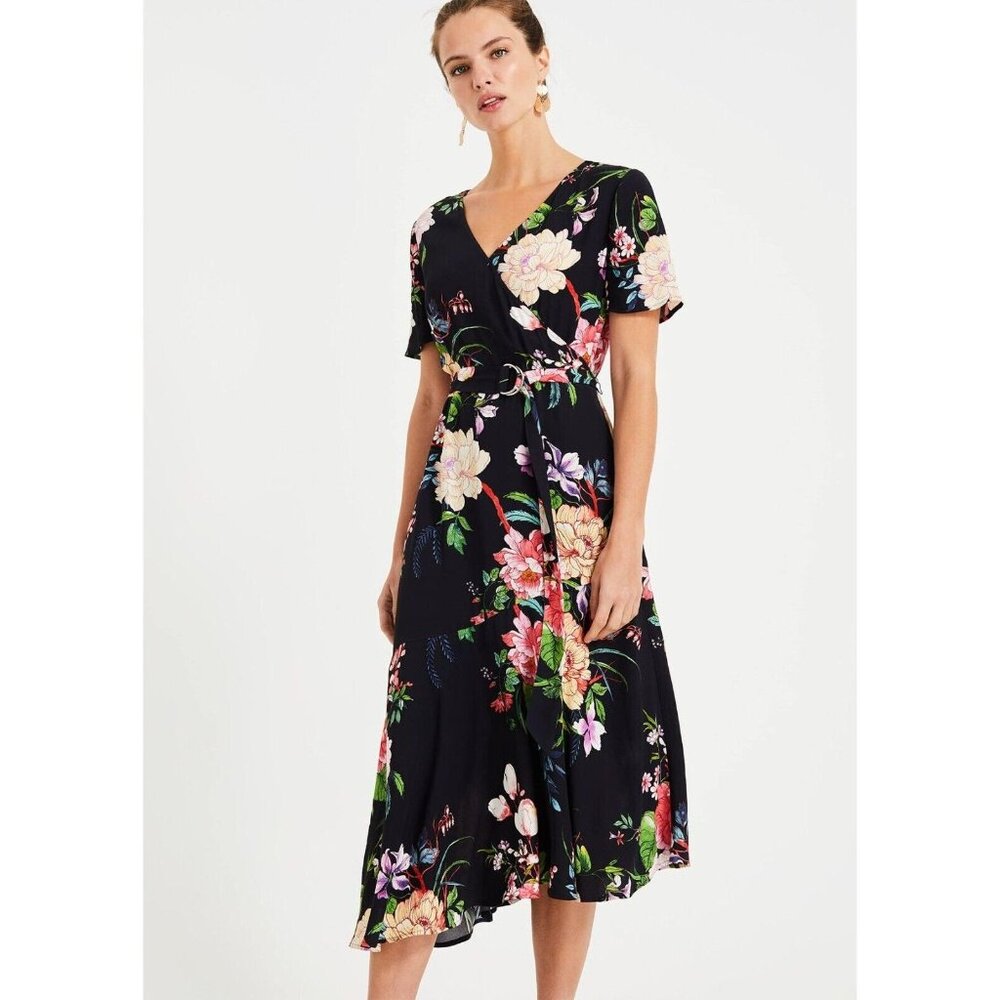 NWOT Phase Eight Evadine-Rose Print Midi Dress Size UK12